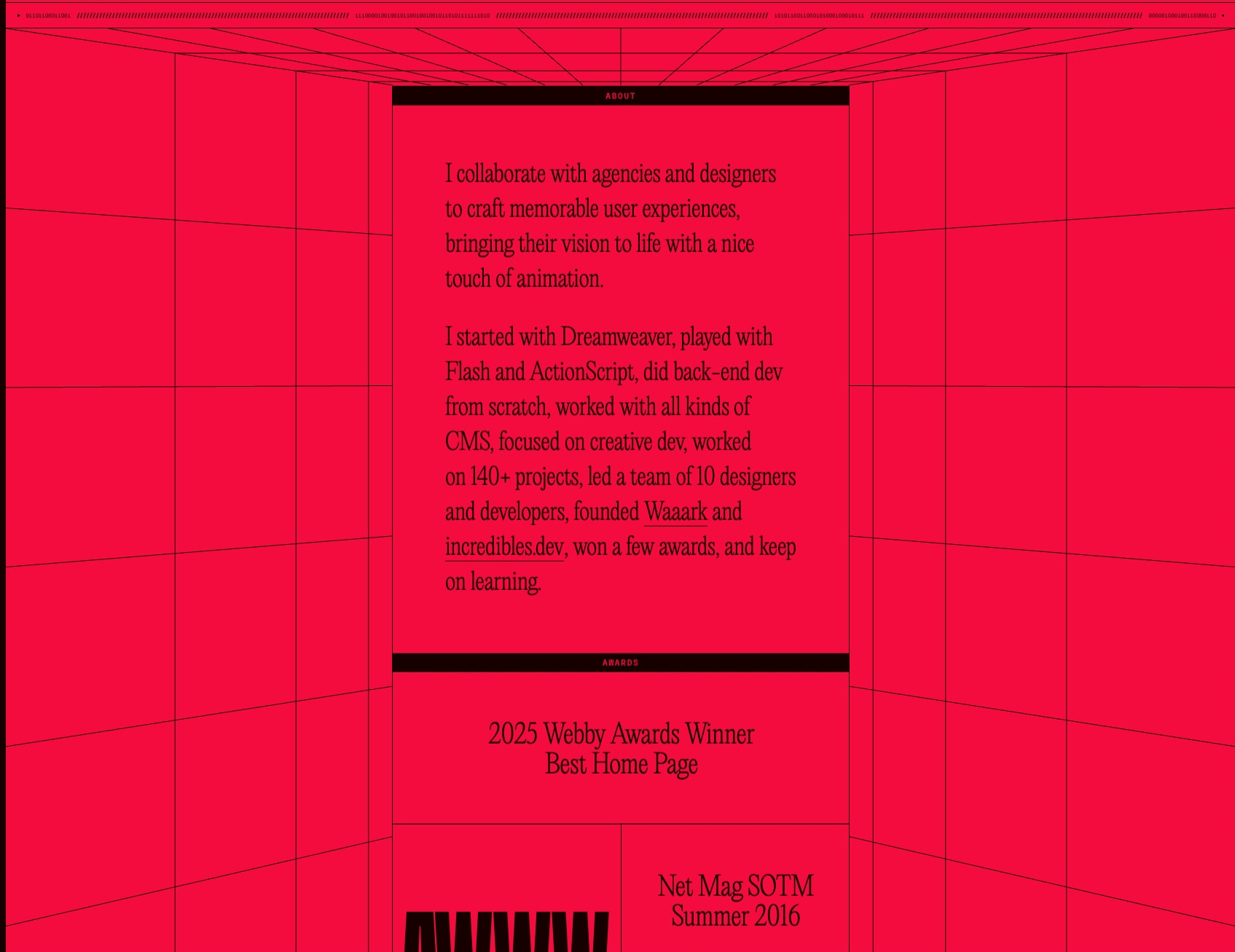 AW - Creative Developer Freelance - France captured website design