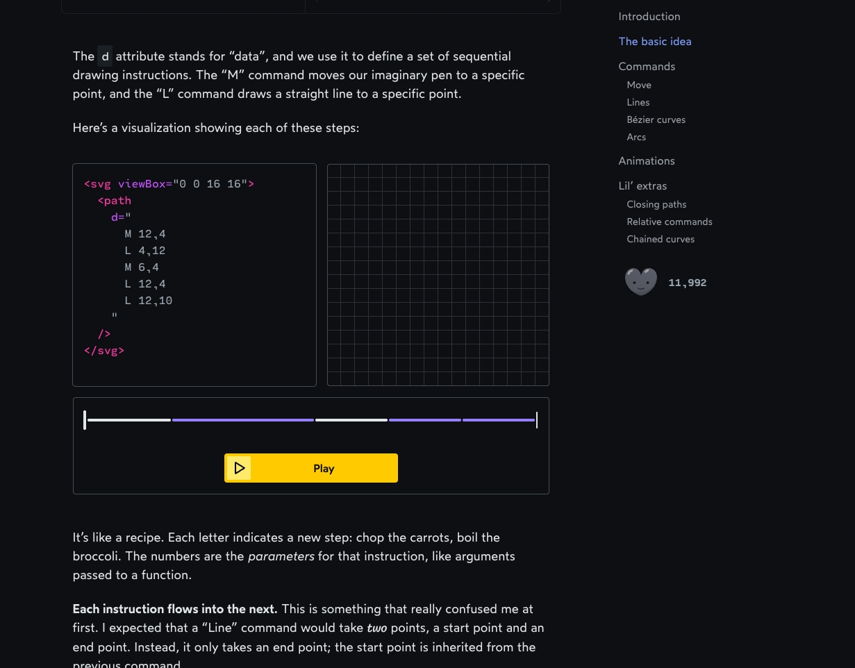 An Interactive Guide to SVG Paths • Josh W. Comeau captured website design