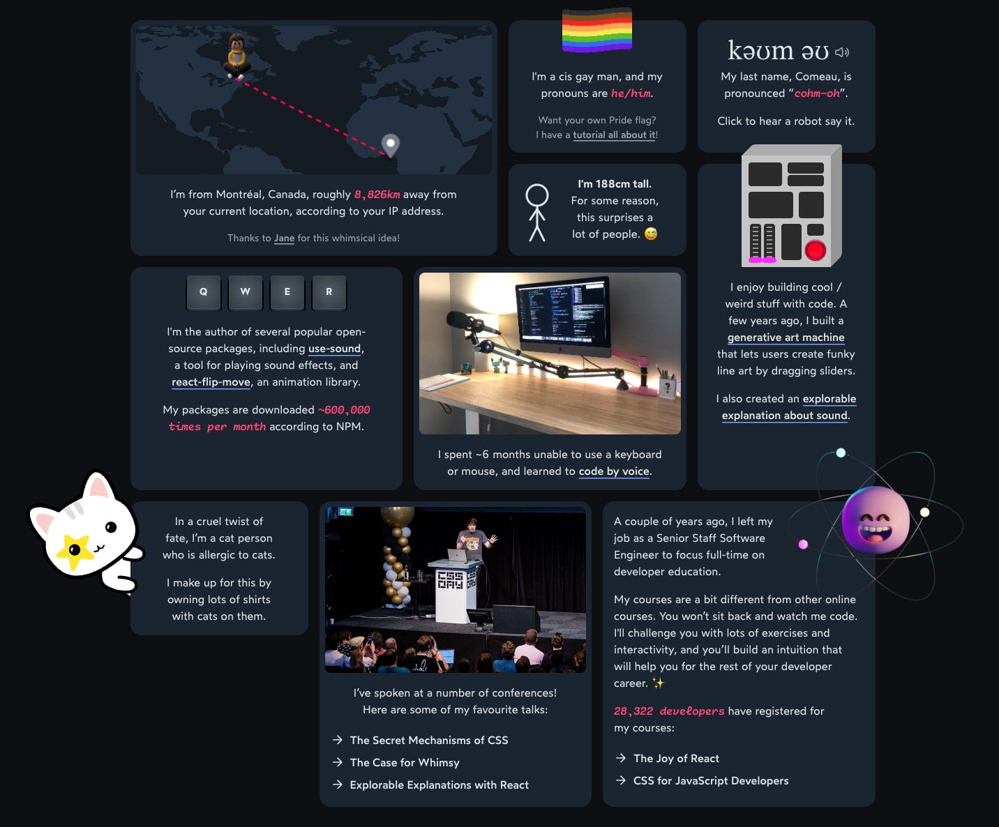 Josh W. Comeau captured website design