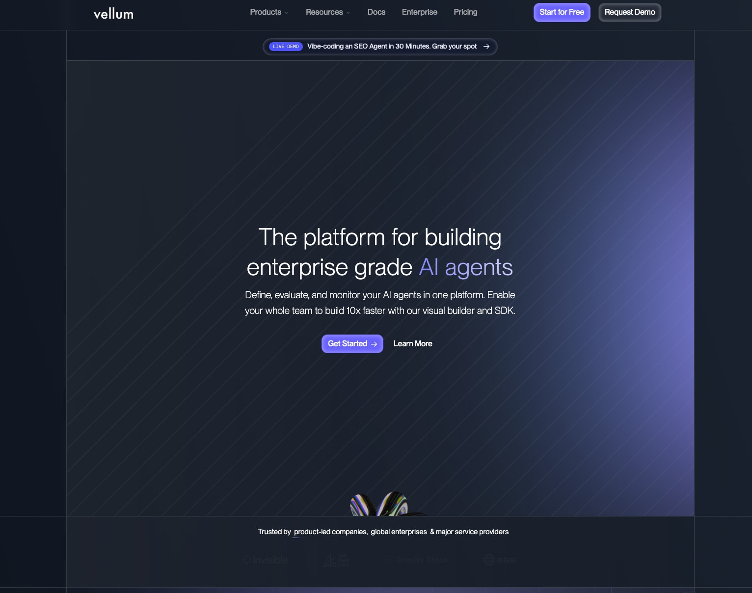Vellum AI captured website design