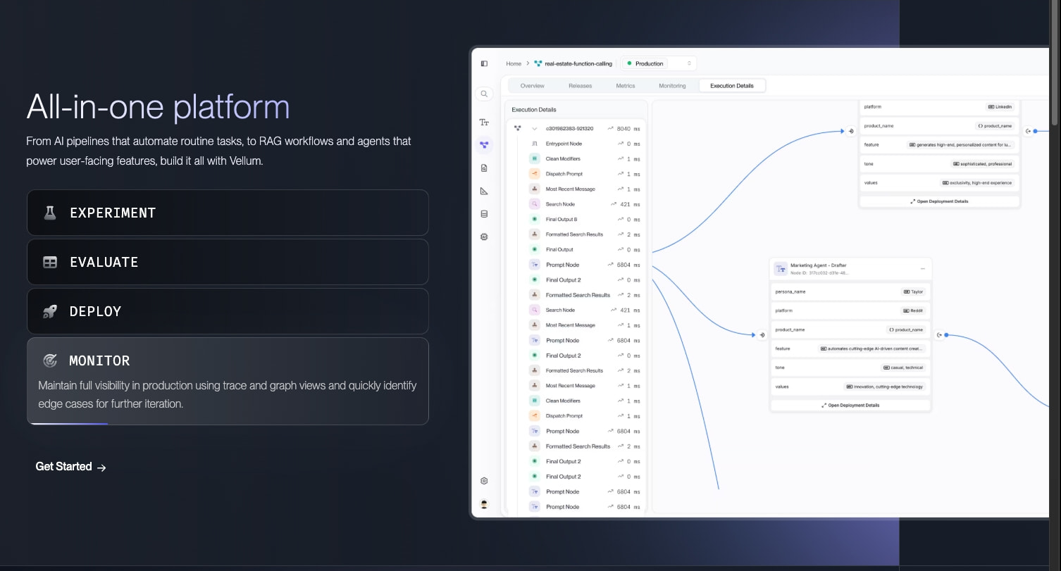 Vellum AI captured website design
