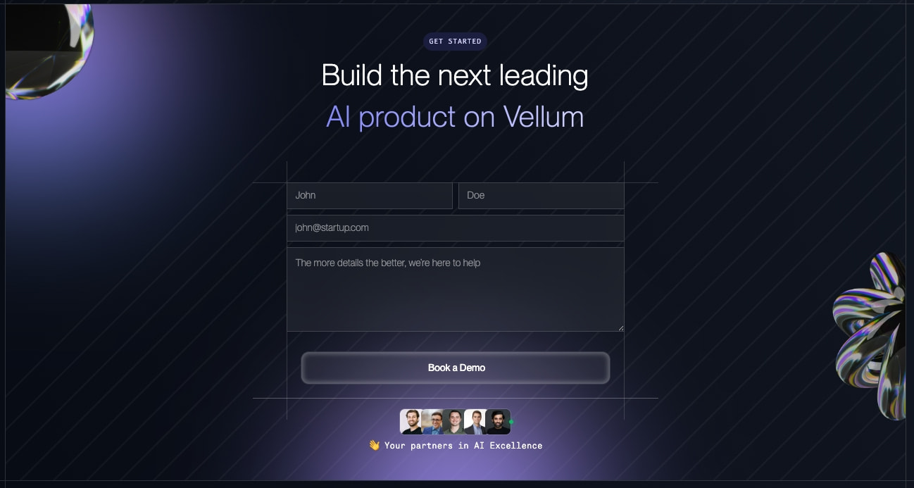 Vellum AI captured website design