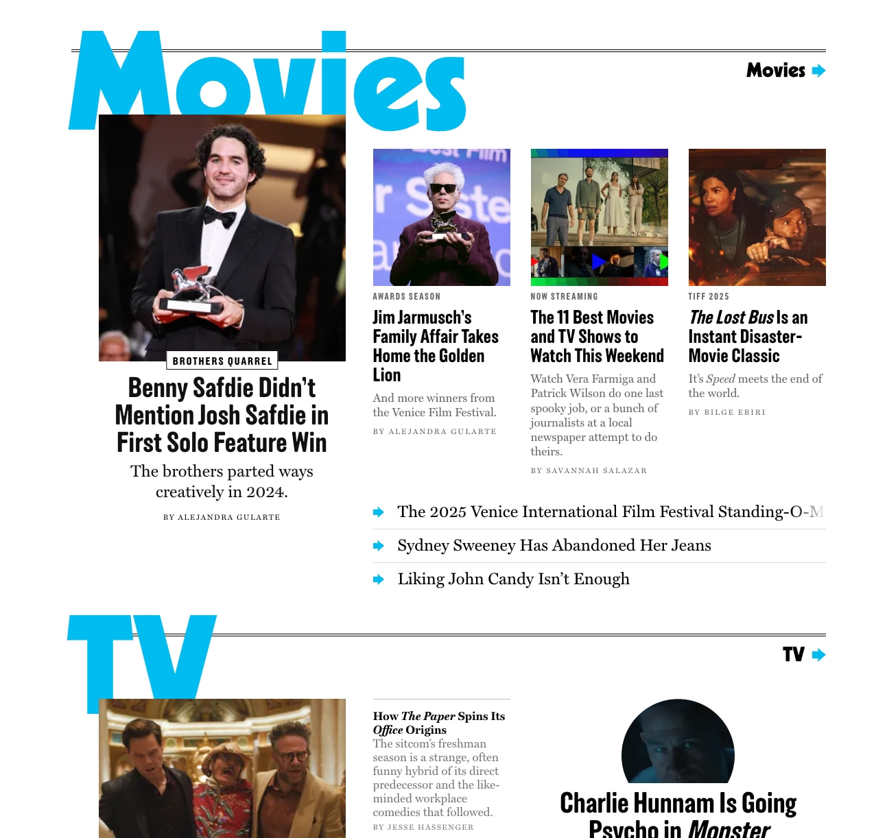 Vulture - Entertainment News - TV, Movies, Music, Books, Theater, Art captured website design