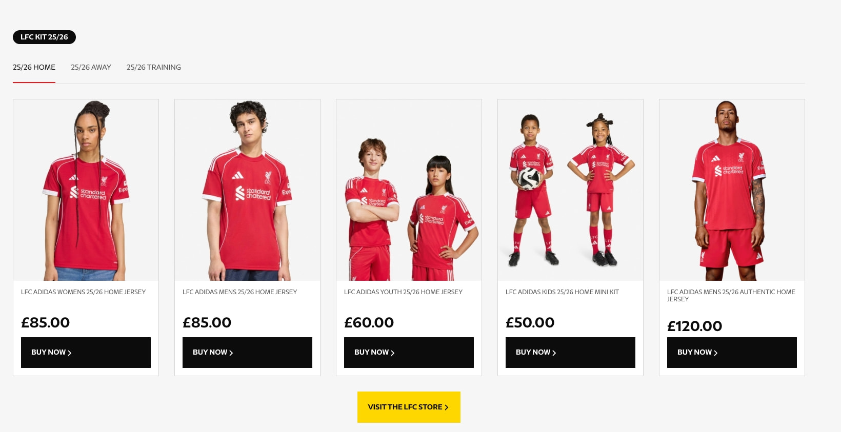 Liverpool FC — Homepage captured website design