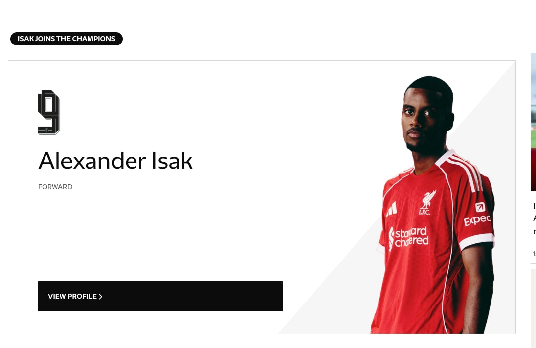 Liverpool FC — Homepage captured website design