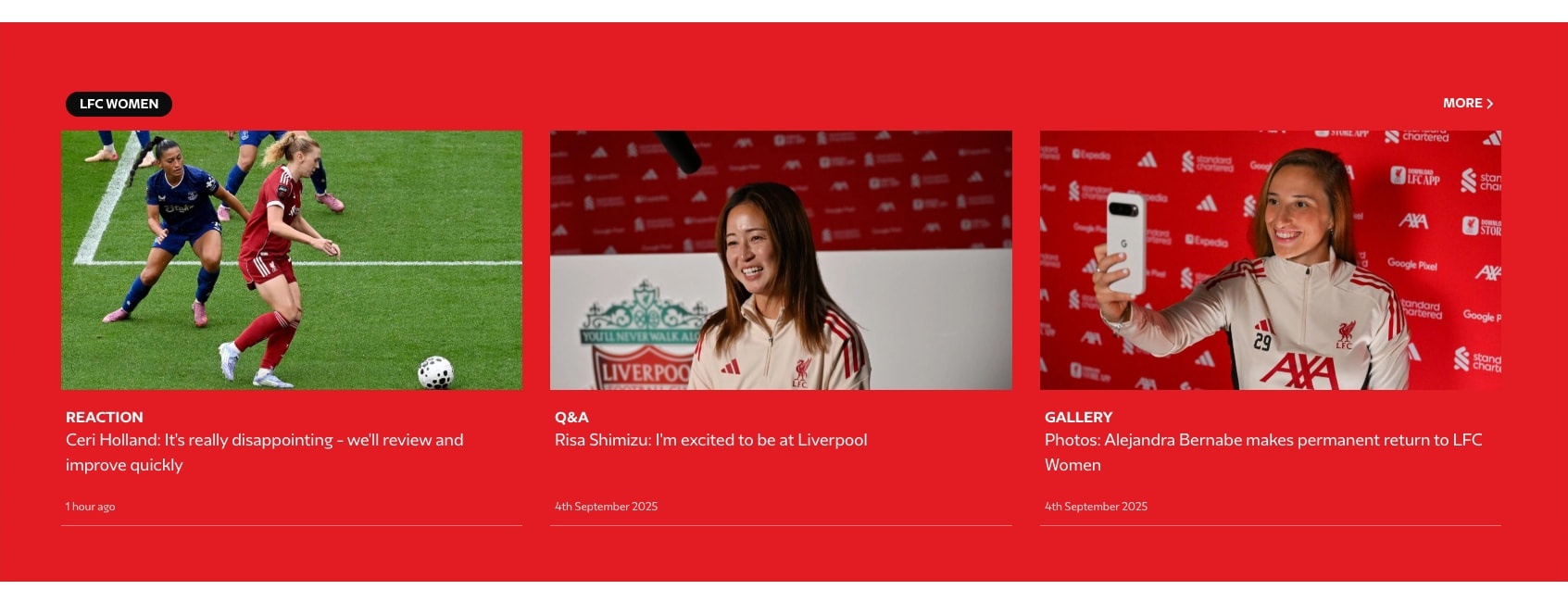 Liverpool FC — Homepage captured website design