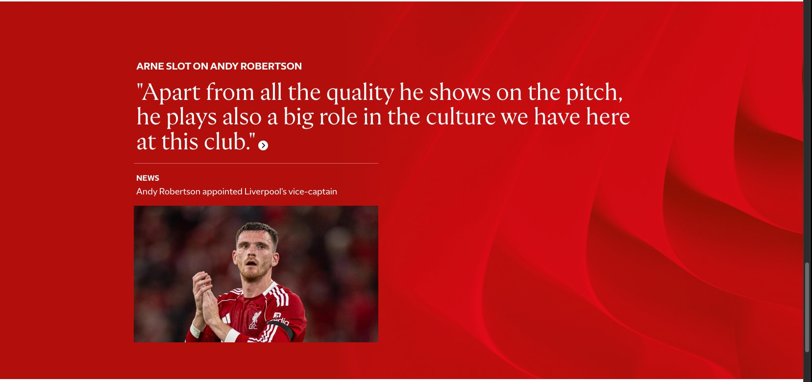 Liverpool FC — Homepage captured website design