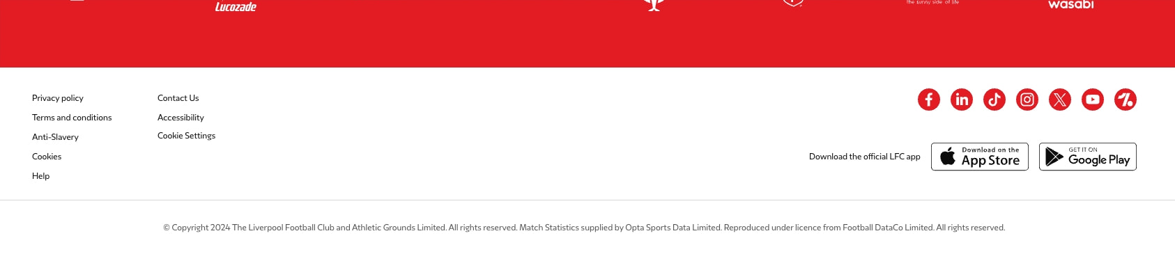 Liverpool FC — Homepage captured website design