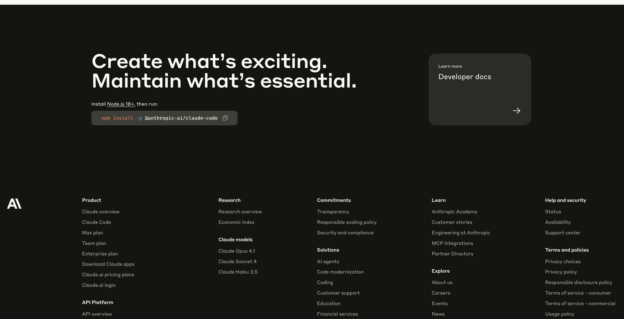 Claude Code: Deep coding at terminal velocity \ Anthropic captured website design