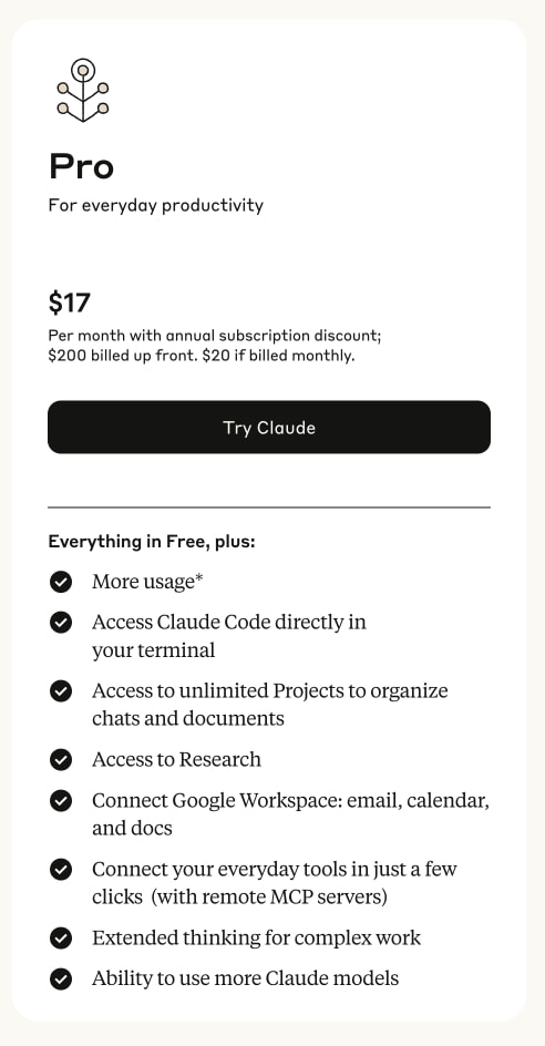 Pricing \ Anthropic captured website design