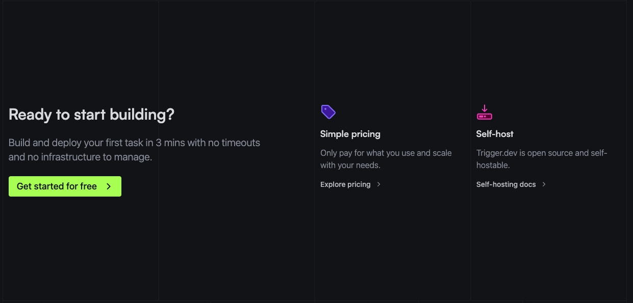 Trigger.dev | Build and deploy fully-managed AI agents and workflows. captured website design