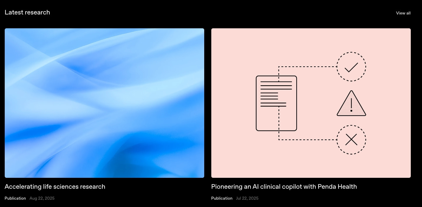 OpenAI captured website design
