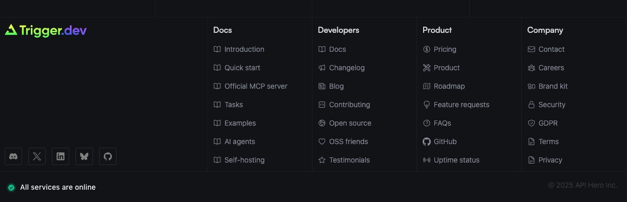 Trigger.dev | Build and deploy fully-managed AI agents and workflows. captured website design