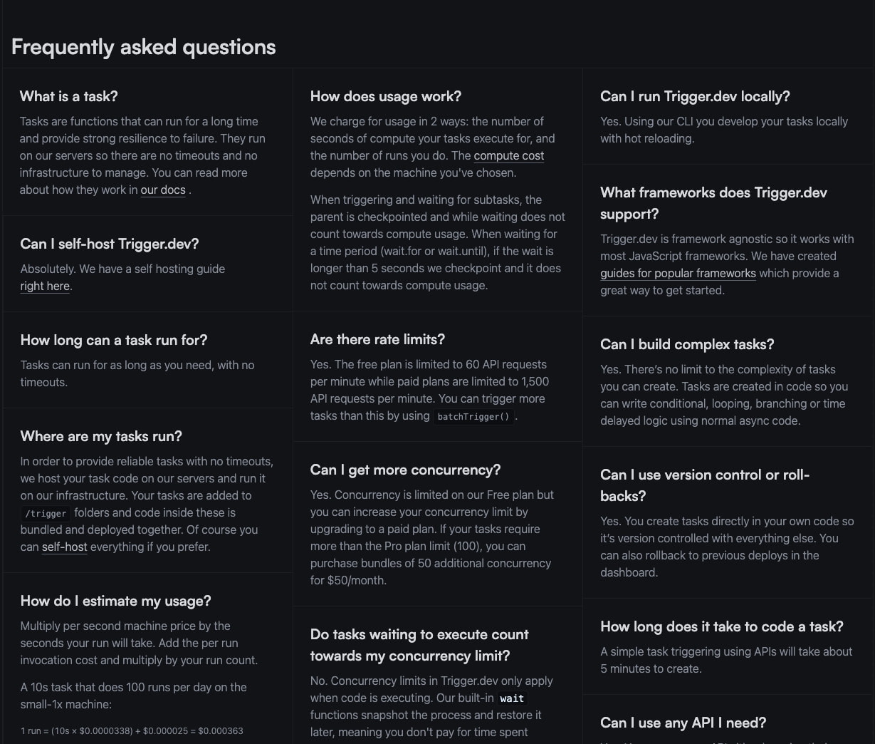 Captured design matching trigger.dev captured website design