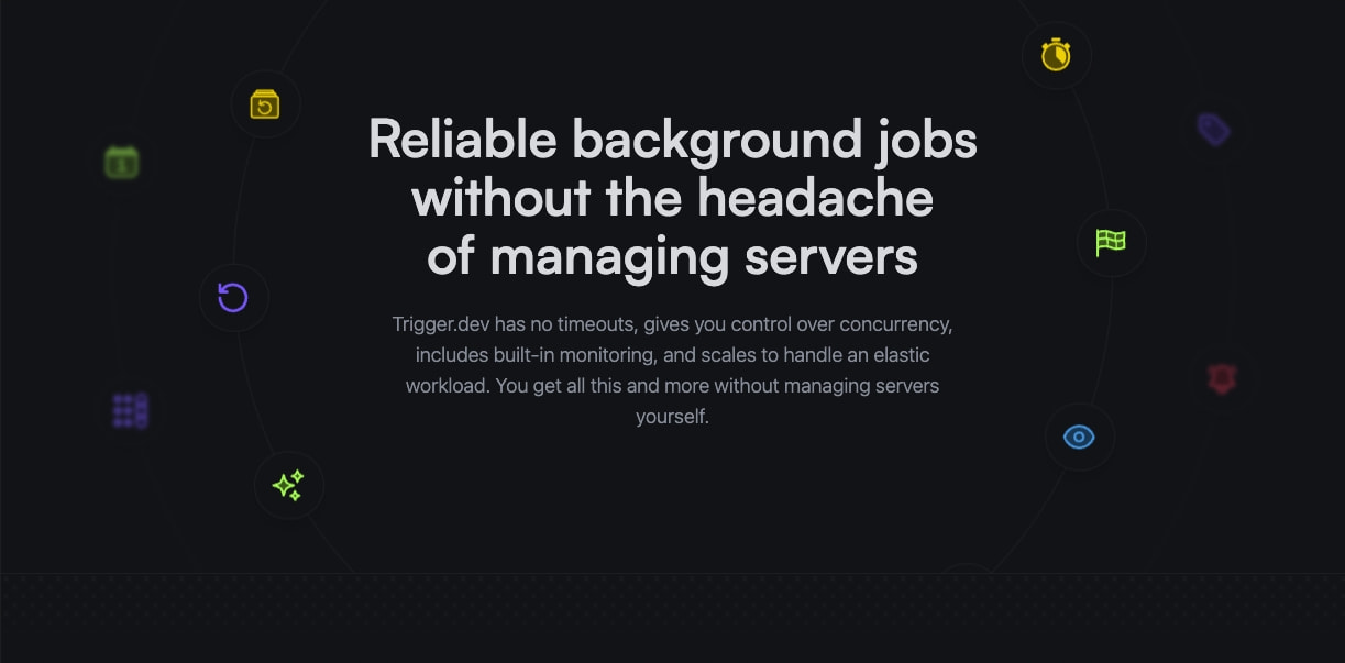 Captured design matching trigger.dev captured website design