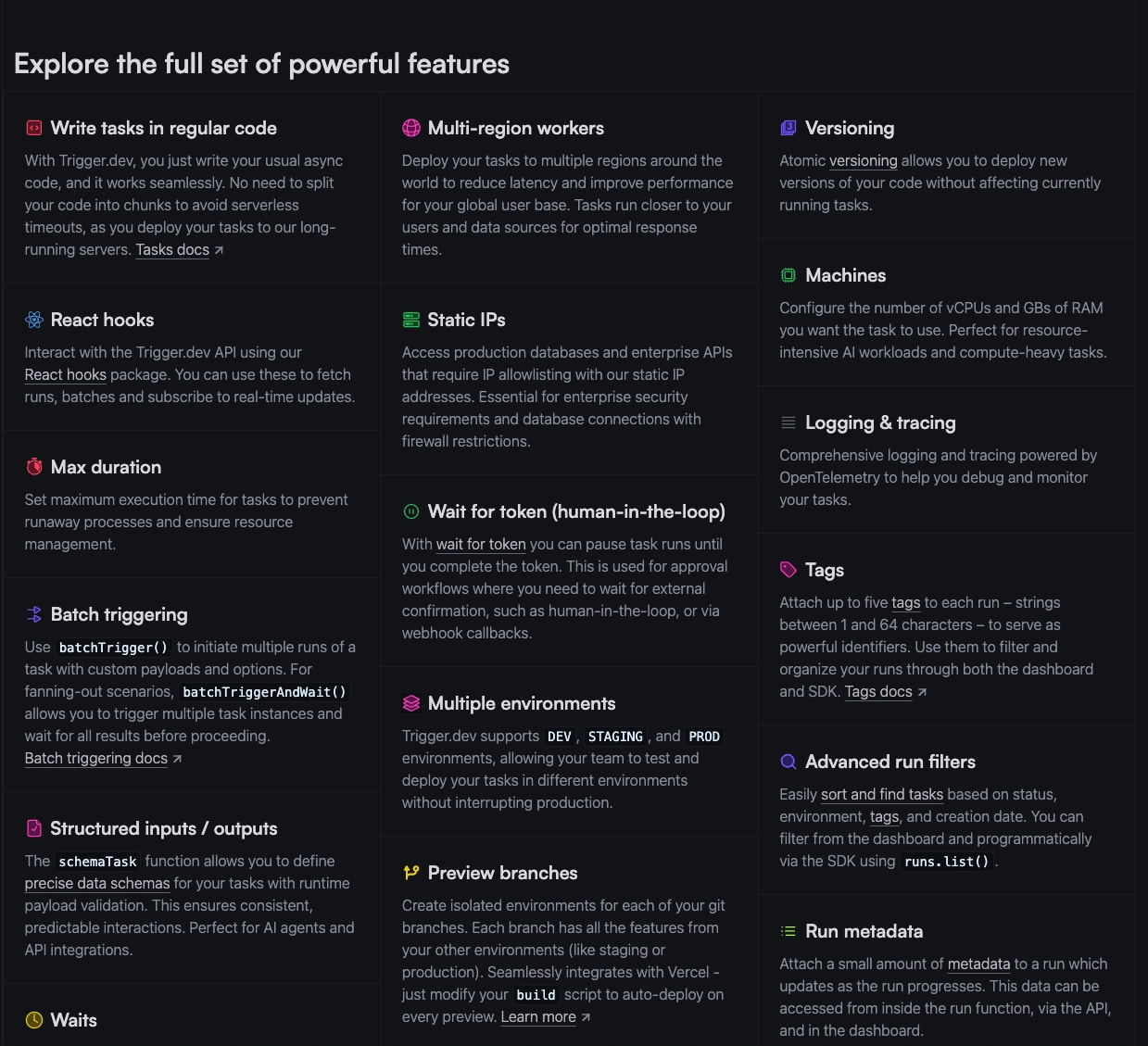 Captured design matching trigger.dev captured website design