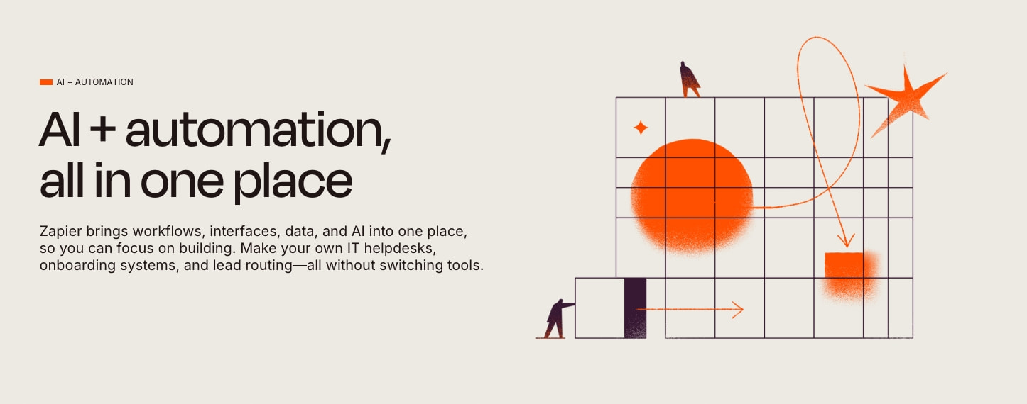 Zapier: Automate AI Workflows, Agents, and Apps captured website design