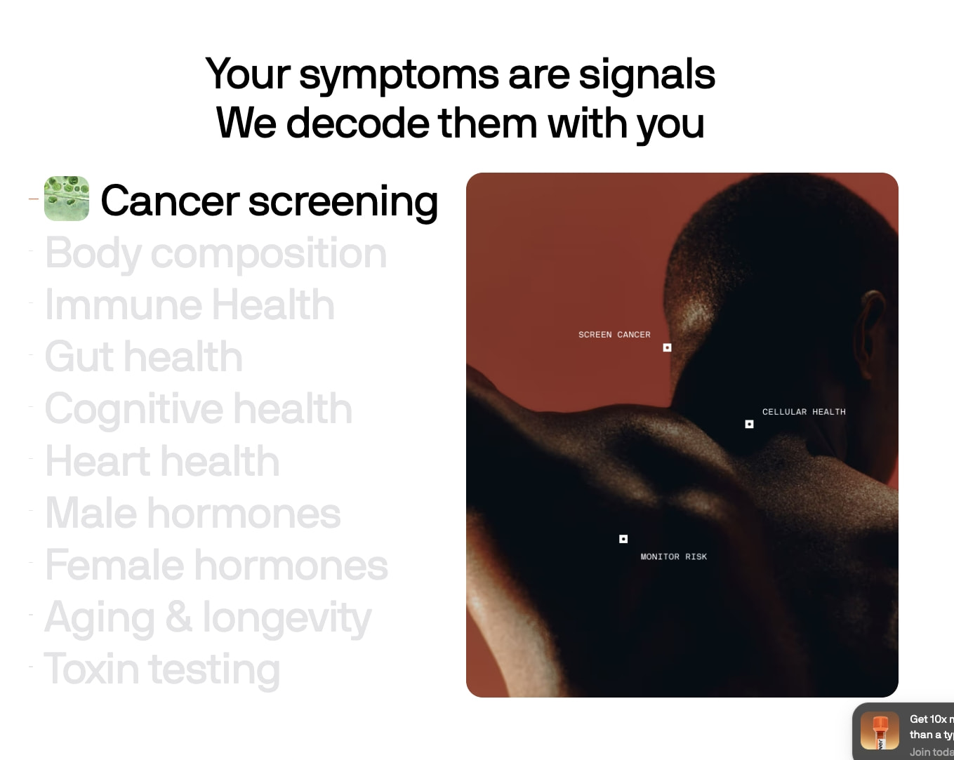 Superpower | Your New Health Intelligence captured website design