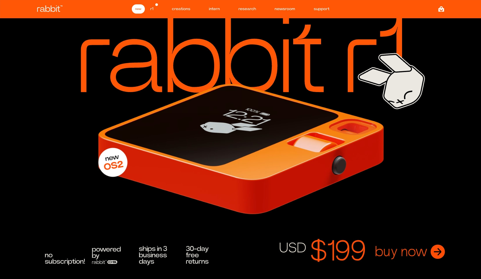 Captured design matching rabbit.tech captured website design