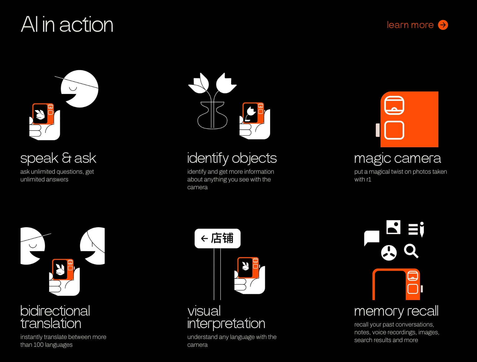 rabbit r1 - your AI assistant device captured website design