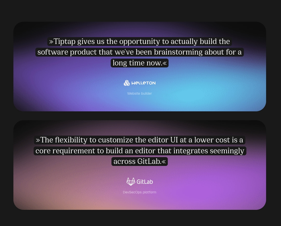 Tiptap - Dev Toolkit Editor Suite captured website design