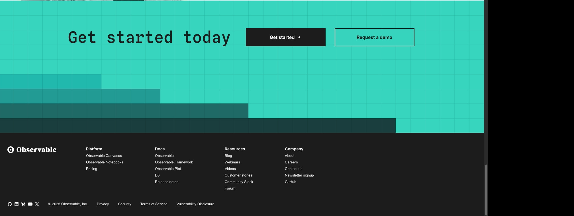 Observable: Explore and visualize data together captured website design