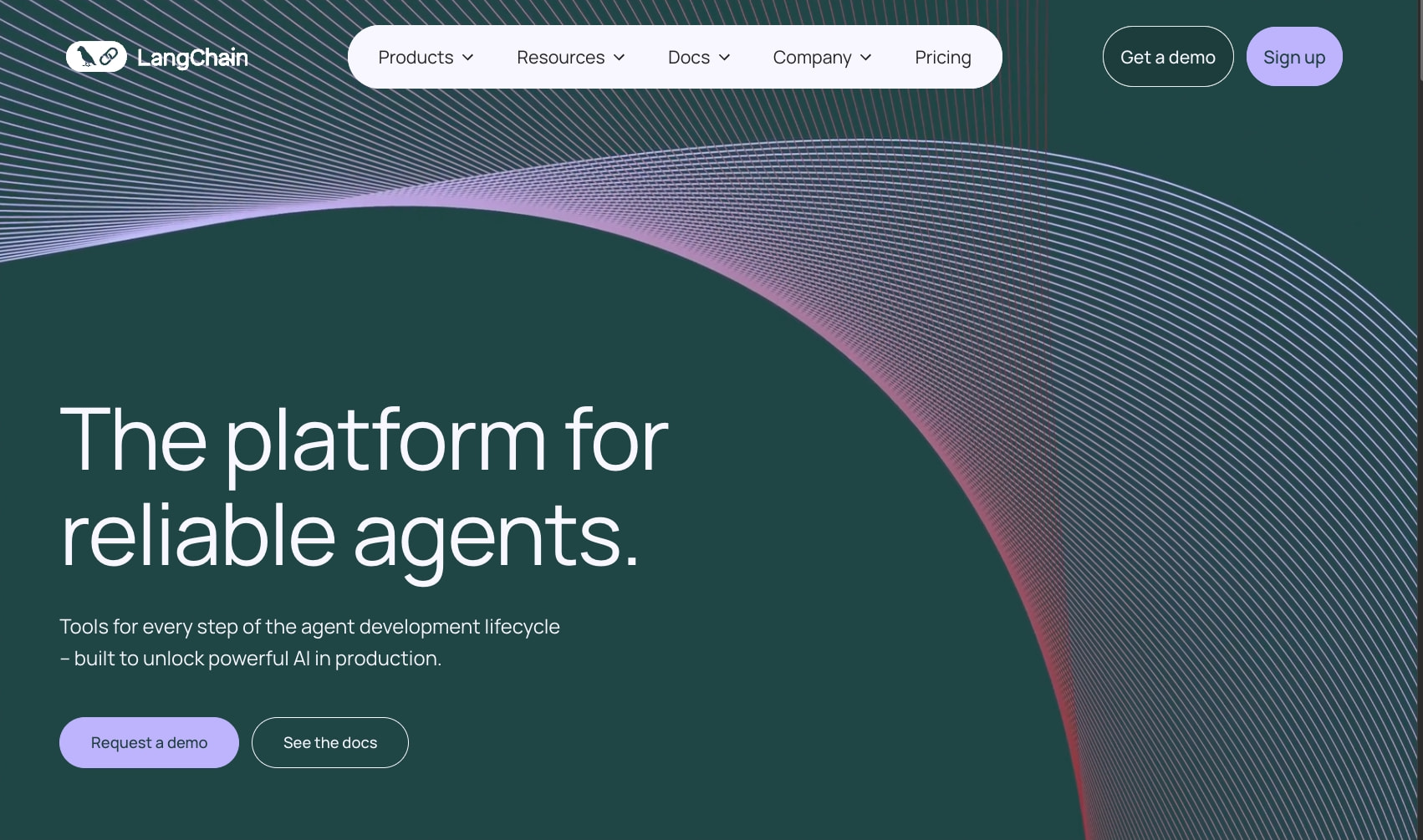 LangChain captured website design