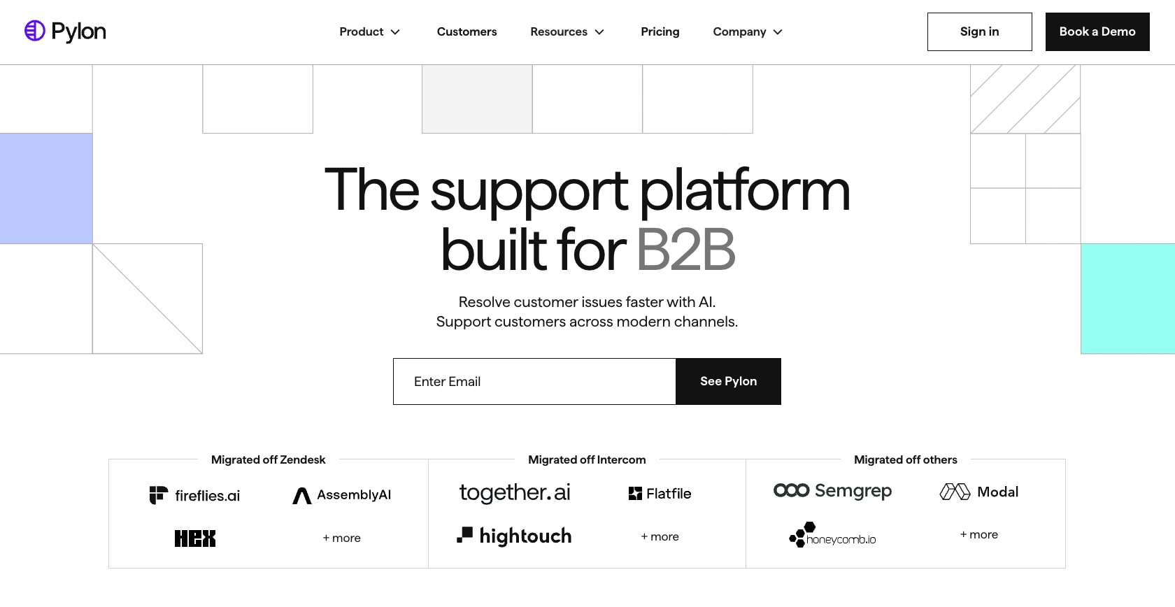Pylon captured website design