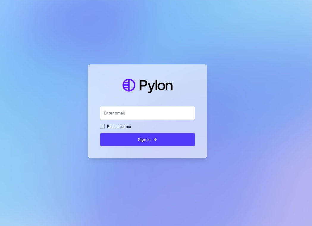 Sign In – Pylon captured website design