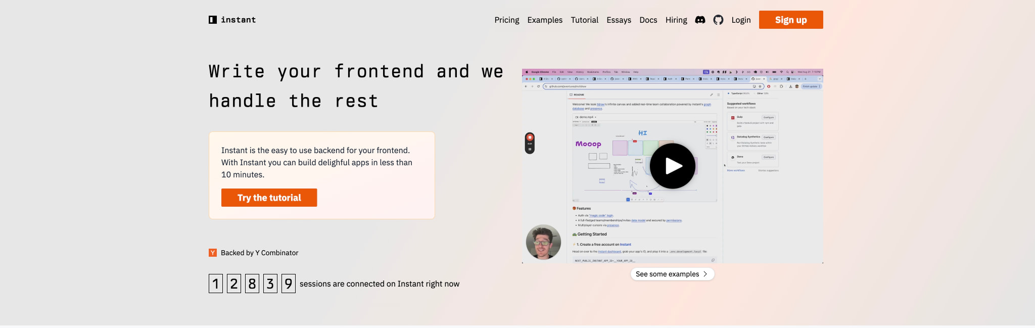Instant captured website design