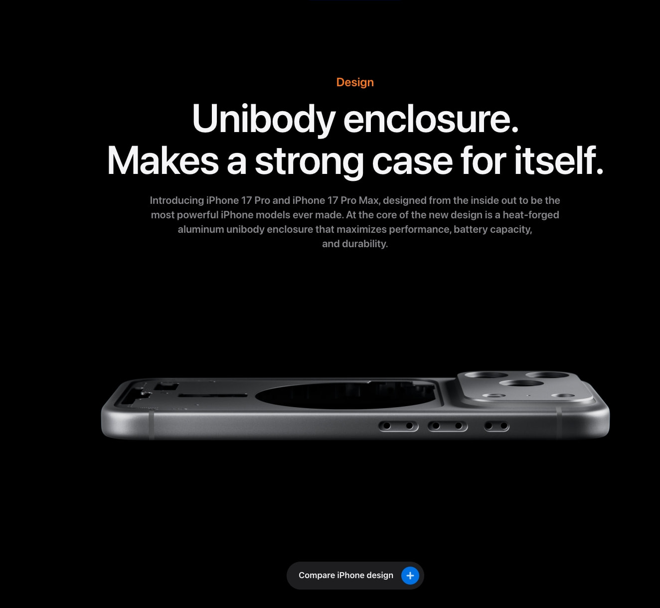 iPhone 17 Pro and iPhone 17 Pro Max - Apple captured website design