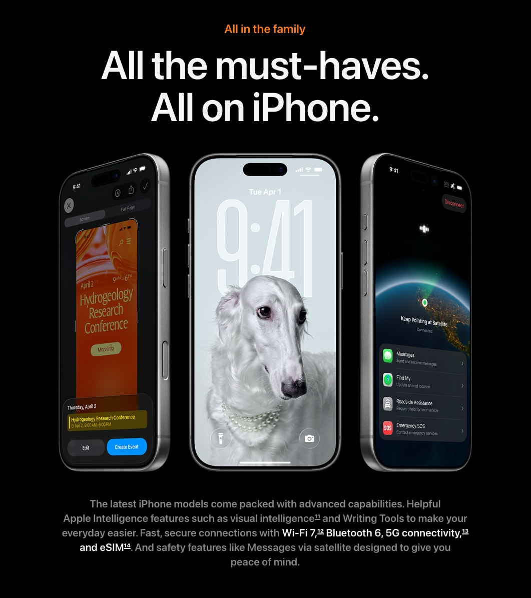 iPhone 17 Pro and iPhone 17 Pro Max - Apple captured website design