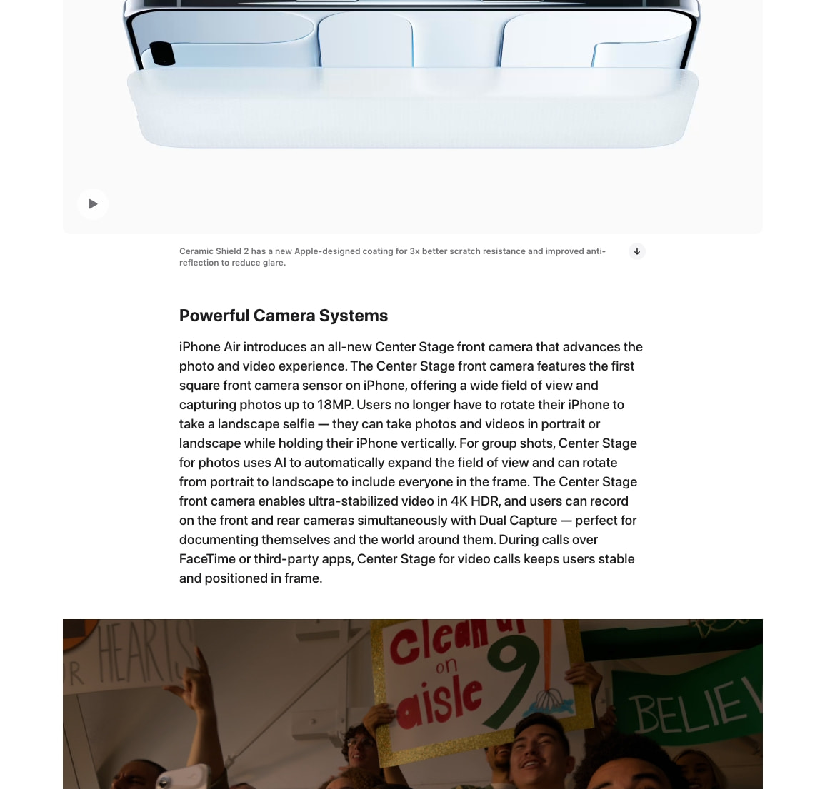 Introducing iPhone Air, a powerful new iPhone with a breakthrough design - Apple captured website design