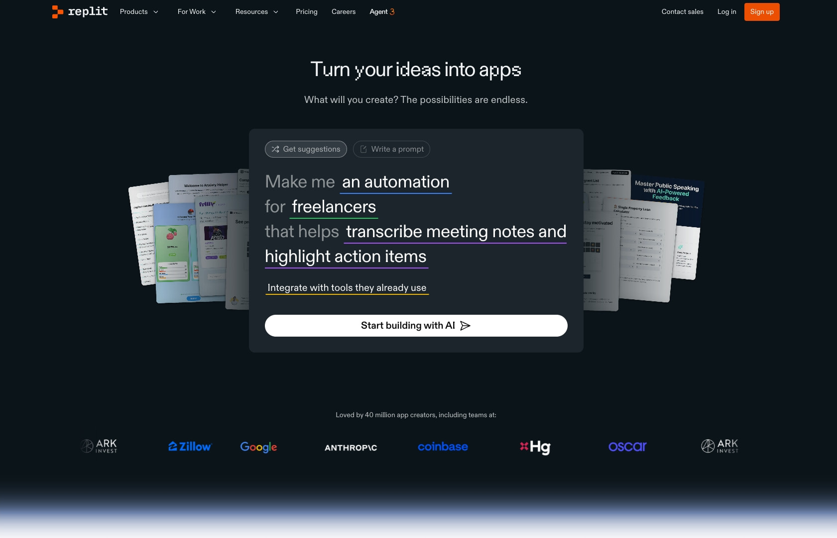 Replit – Build apps and sites with AI captured website design