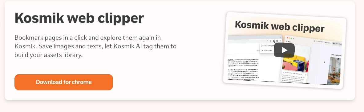 Kosmik | Online Moodboard Maker captured website design