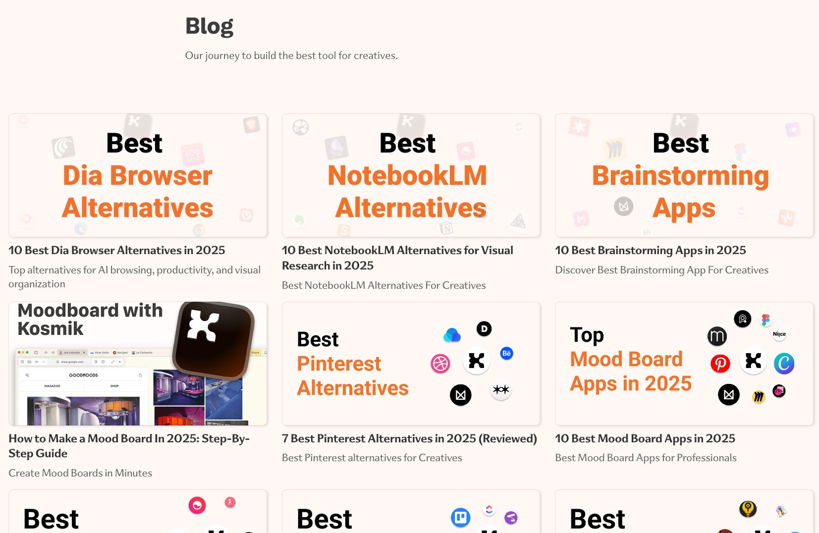 Kosmik Blog – Product Updates, Creative Workflow Tips & Case Studies captured website design