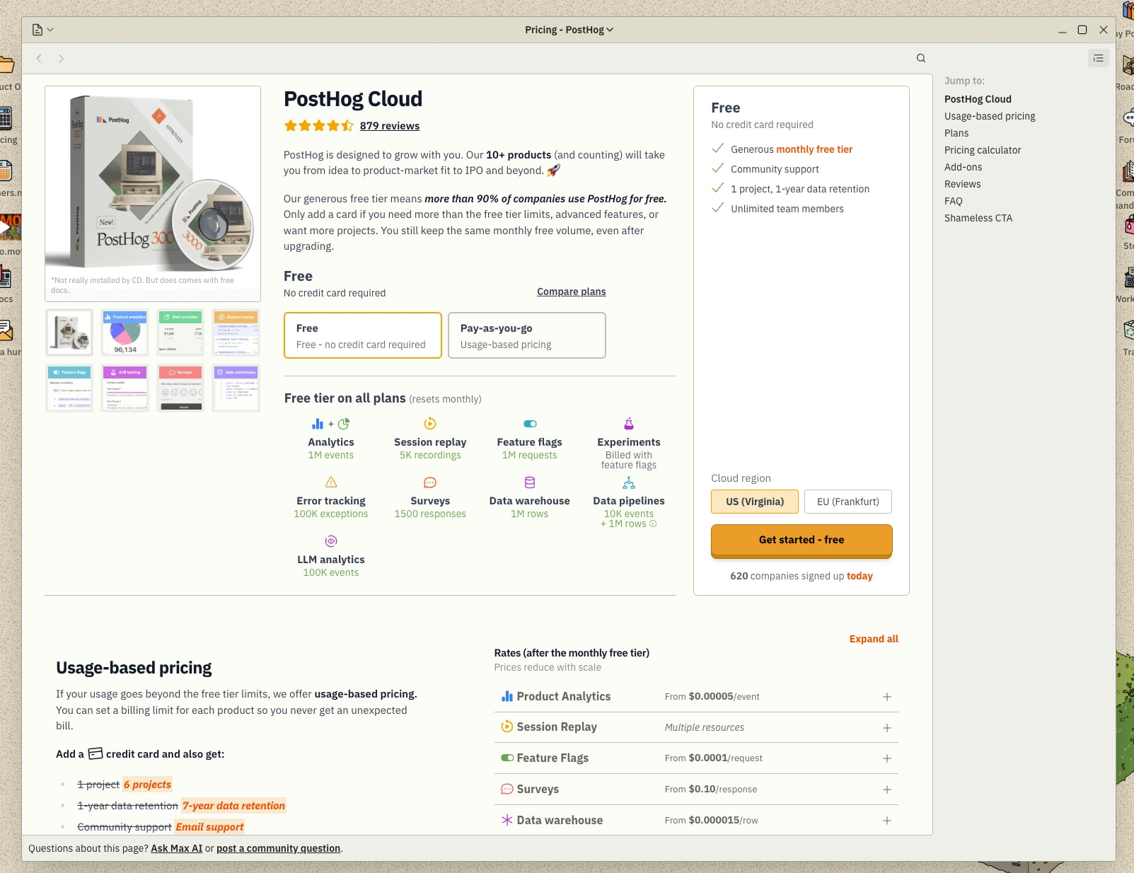 Captured design matching posthog.com captured website design