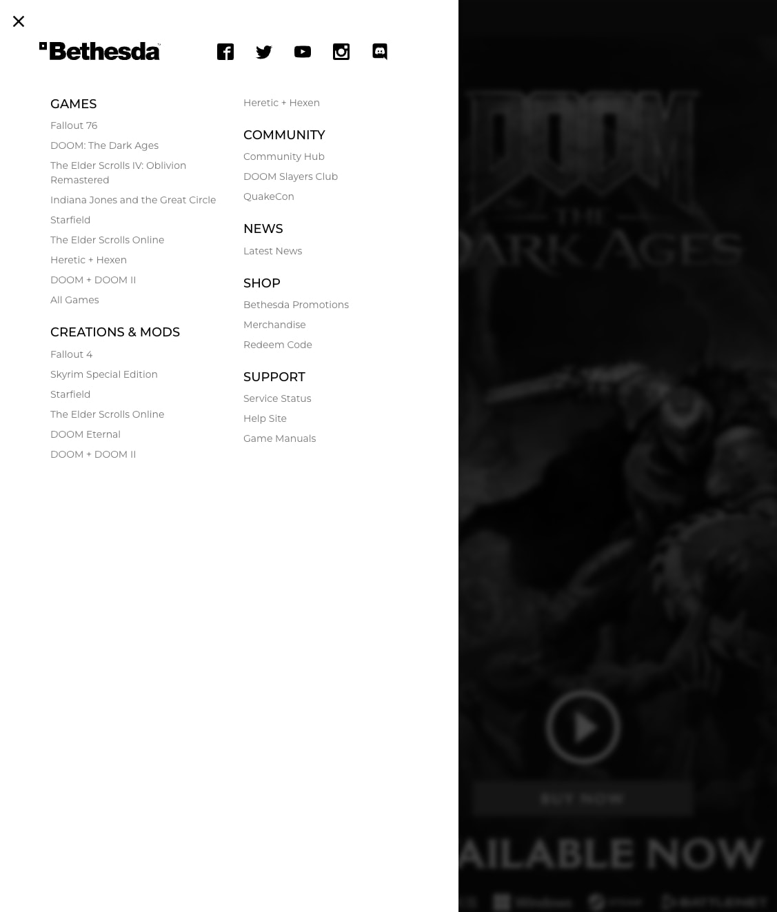 DOOM: The Dark Ages captured website design