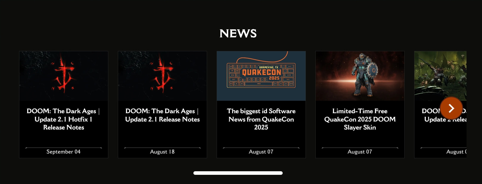 DOOM: The Dark Ages captured website design