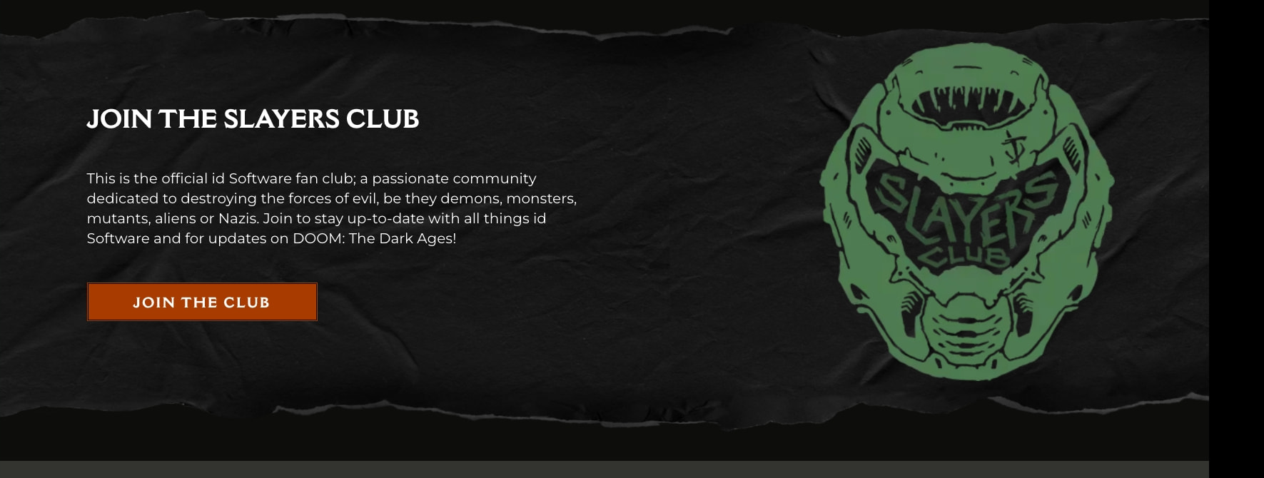 DOOM: The Dark Ages captured website design