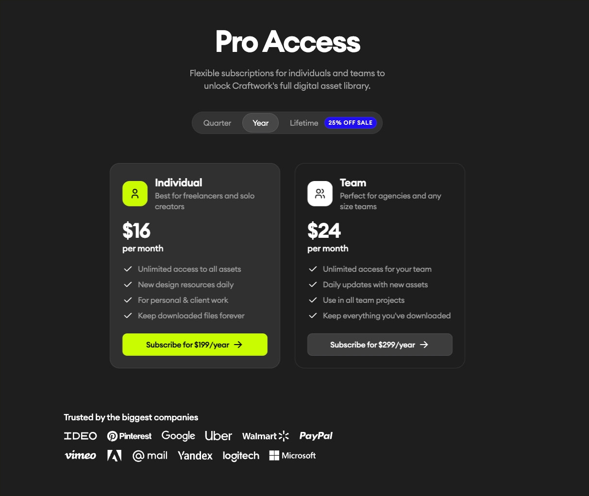 Craftwork: UX/UI kits, illustrations, mockups, fonts and more captured website design