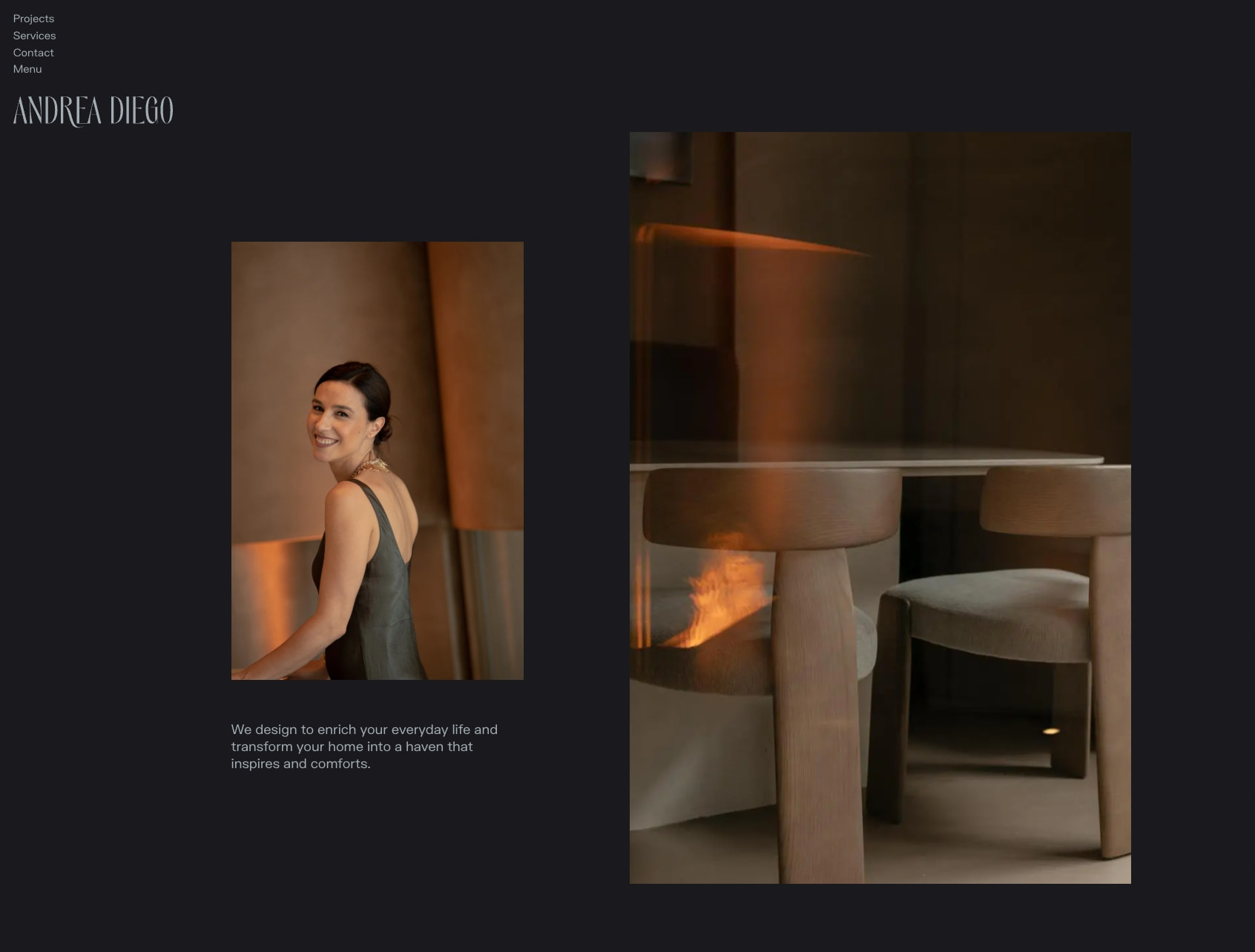Interior Design Studio in Bilbao - Andrea Diego captured website design