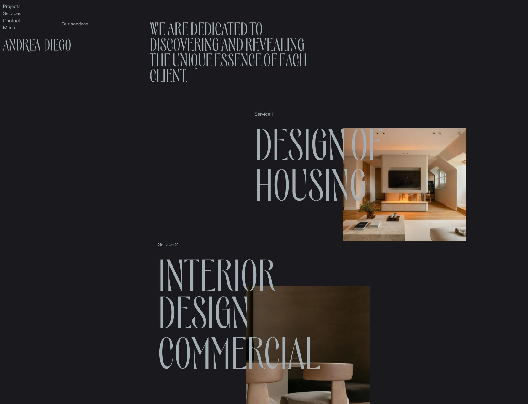 Interior Design Studio in Bilbao - Andrea Diego captured website design