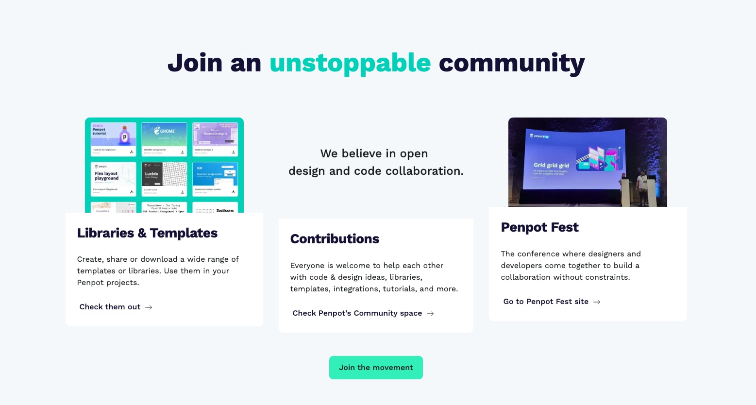 Captured design matching penpot.app captured website design