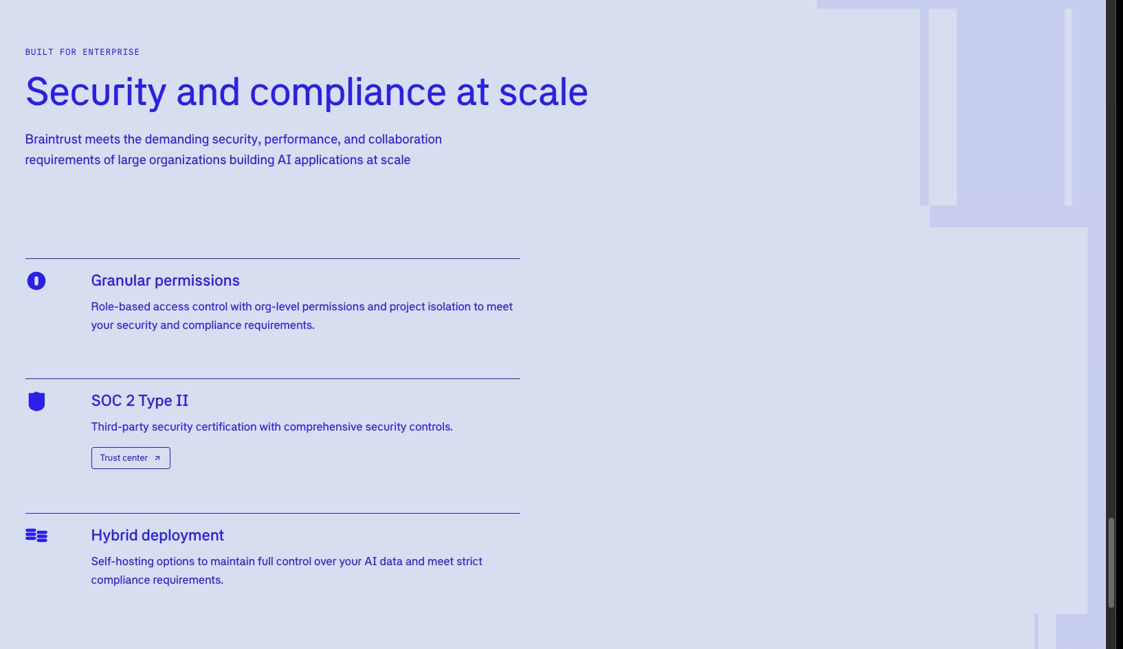 Braintrust - The evals and observability platform for building reliable AI agents captured website design