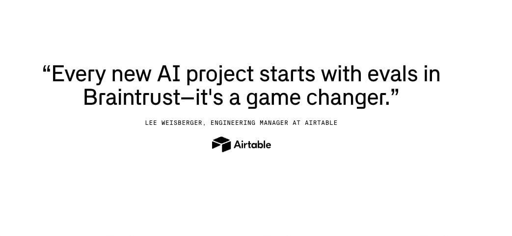 Braintrust - The evals and observability platform for building reliable AI agents captured website design
