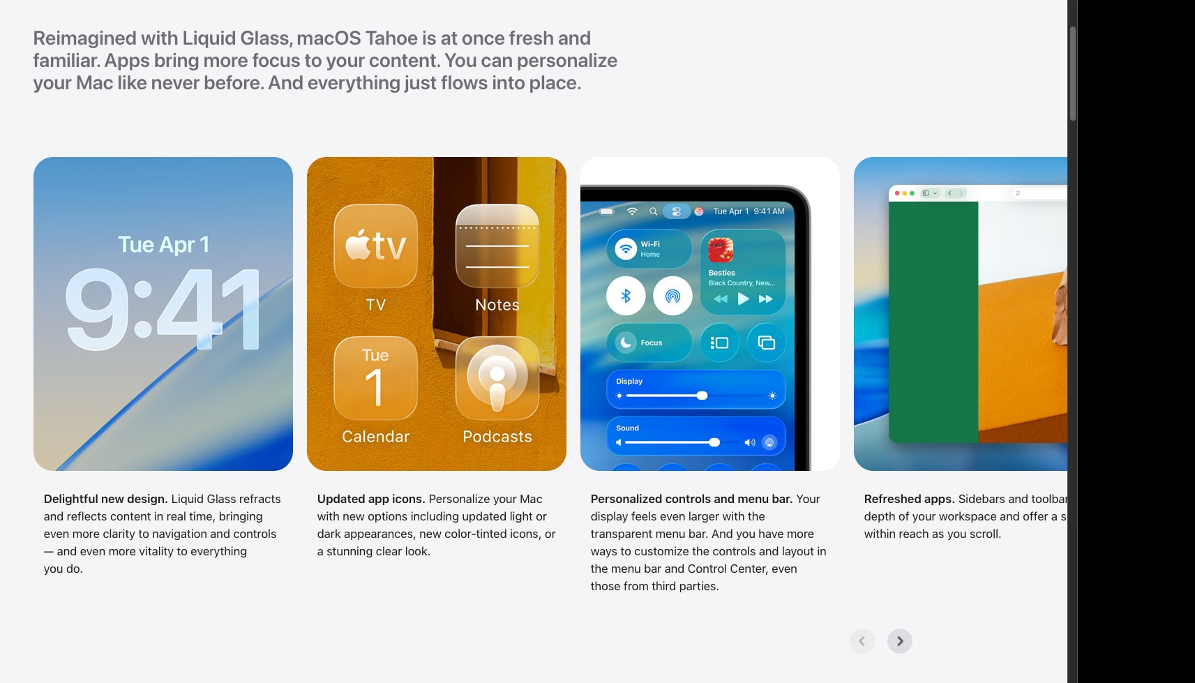 OS - macOS Tahoe - Apple captured website design