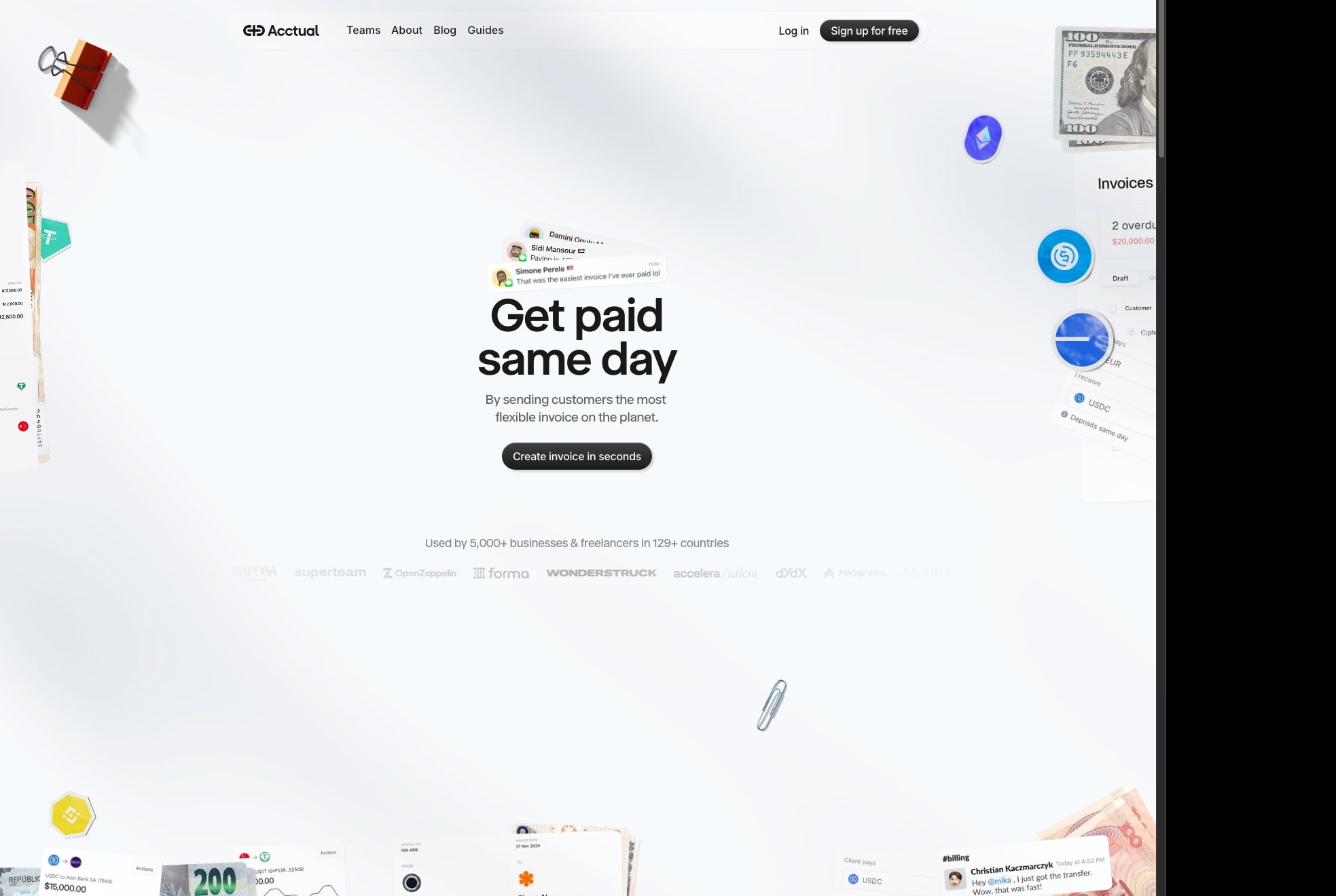 Acctual — Crypto Invoice & B2B Payments captured website design