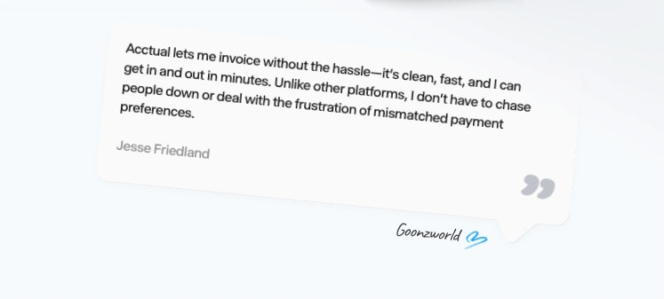 Acctual — Crypto Invoice & B2B Payments captured website design