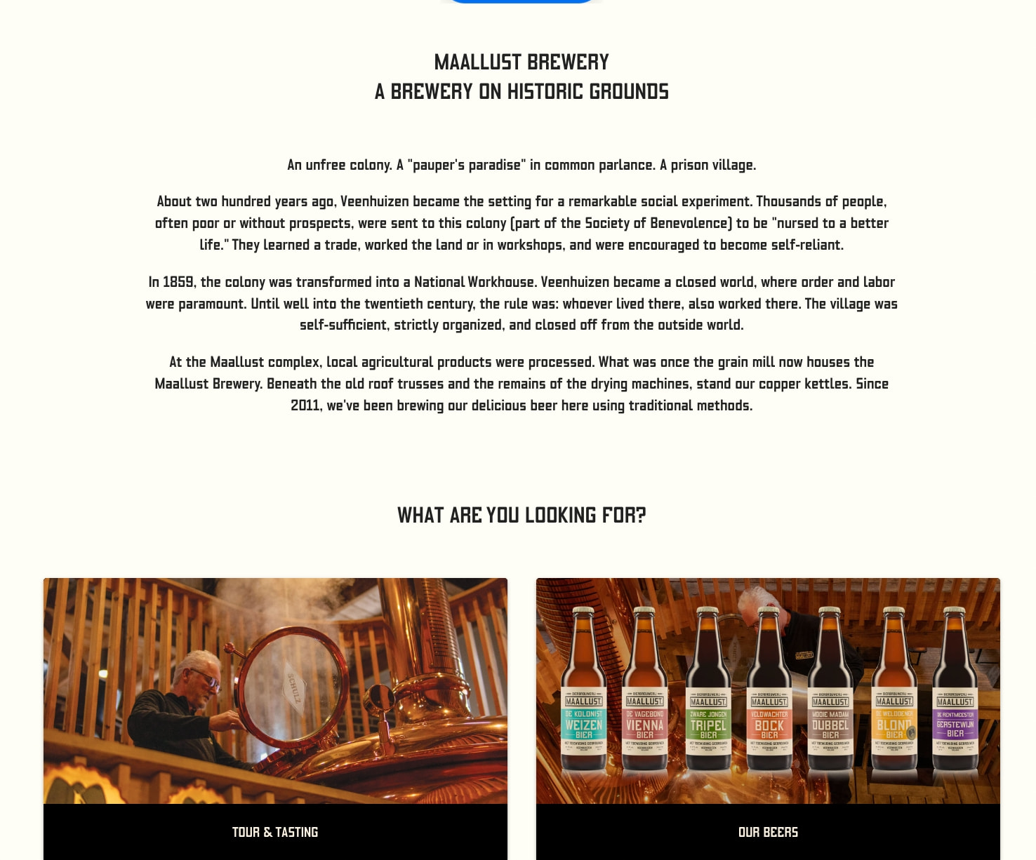 Bierbrouwerij Maallust Veenhuizen | Bier gebrouwen op historische gronden captured website design